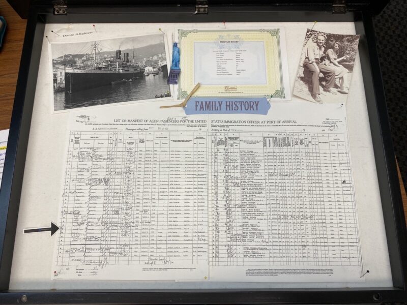 Ellis Island log with Vincenzo Sconza's name listed