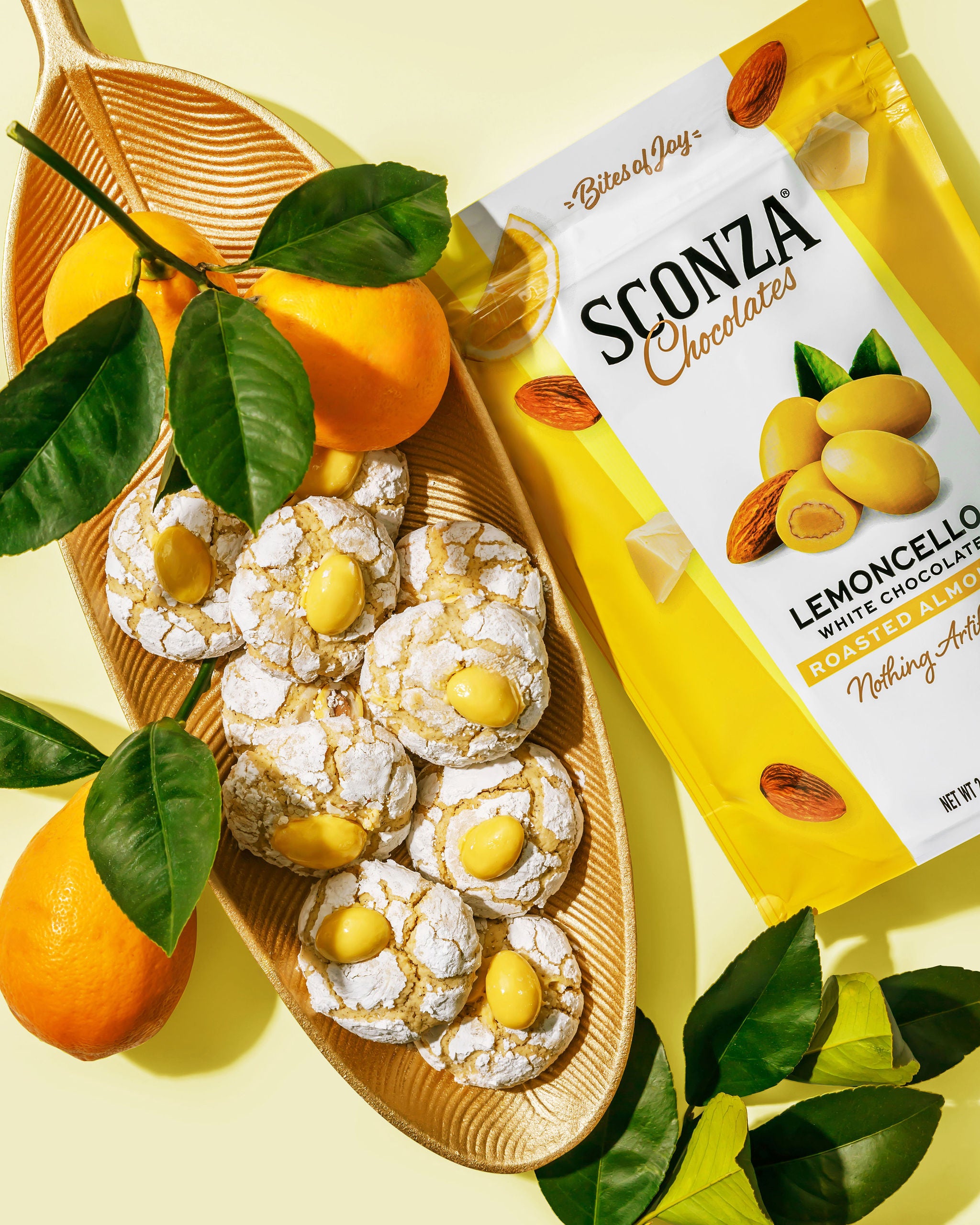 Lemoncello Almonds, 24 oz | Sconza Chocolate