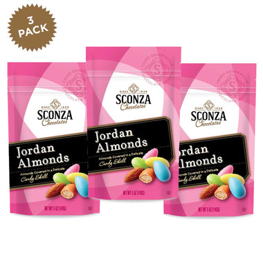Three pack of pastel jordan almond candy