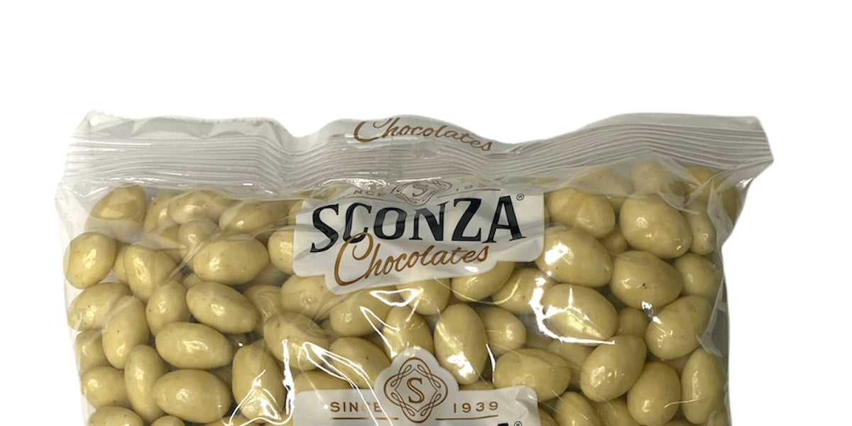 Eggnog Chocolate Almonds, 5 lbs • Sconza Chocolate
