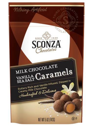 Milk Chocolate Vanilla Sea Salt Caramels, 5oz