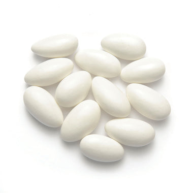 A cluster of 12 pieces of bulk White Jordan Almonds