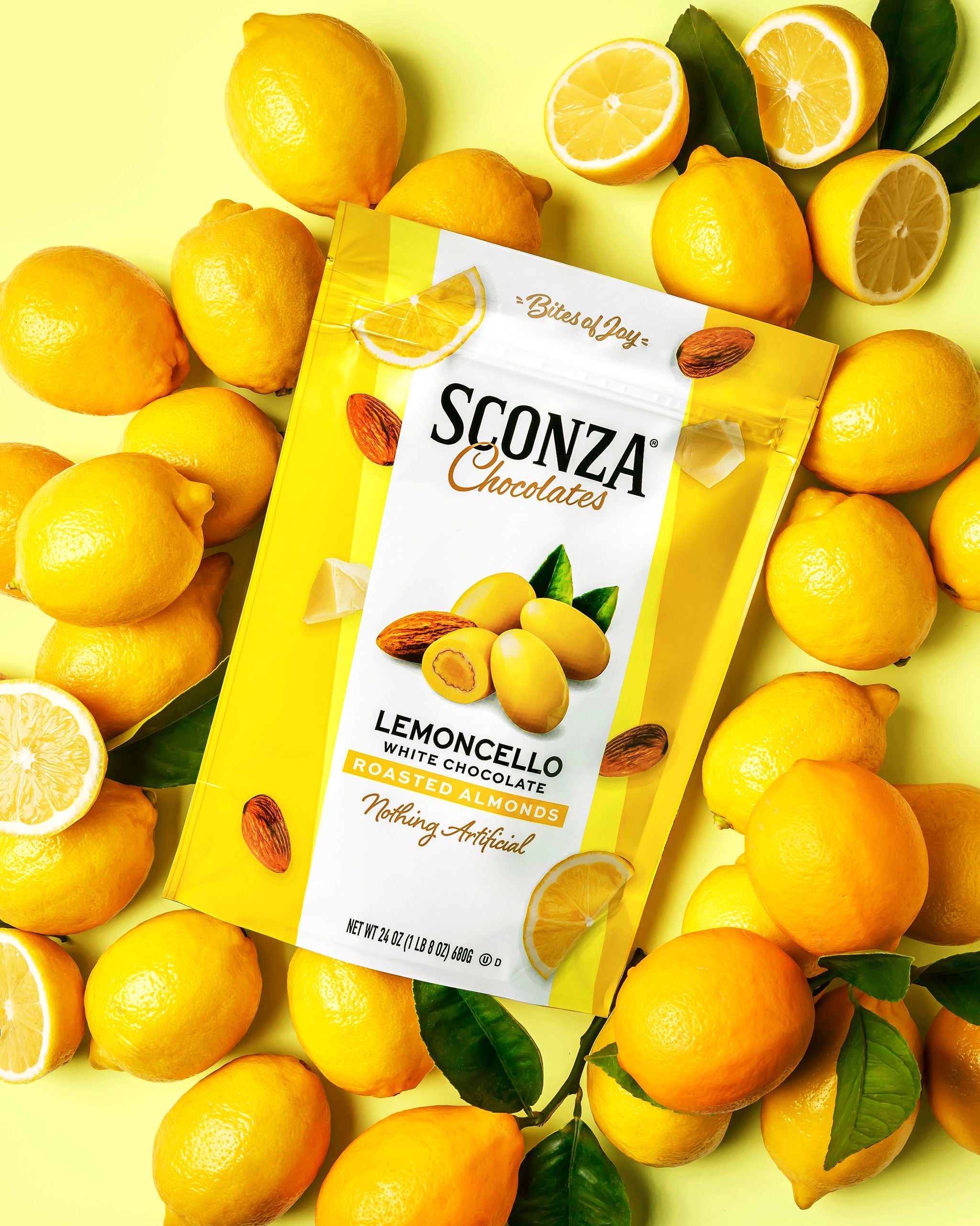 Lemoncello® Almonds, 24 oz | Sconza Chocolates