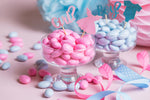 jordan almonds in pink and blue for gender reveal