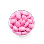 bowl of fresh jordan almond candy in pastel pink