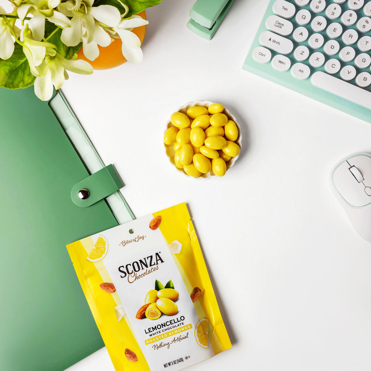 Lemoncello® Almonds, 5oz | Sconza Chocolates