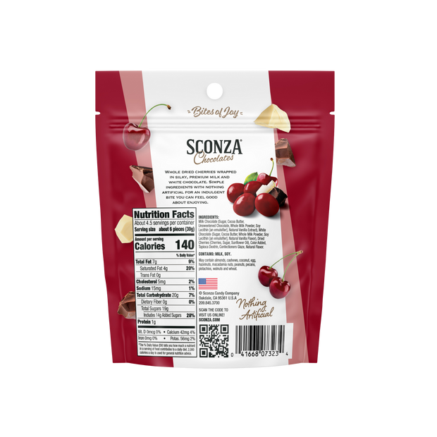 Double Chocolate Milk and White Chocolate Dried Cherries, 4.5oz