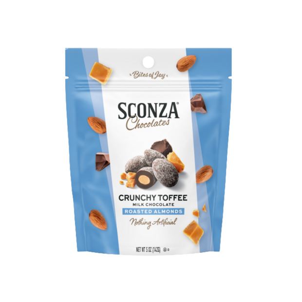 Crunchy Toffee Milk Chocolate Roasted Almonds, 5oz