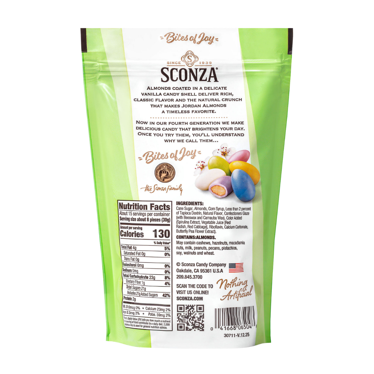Jordan Almonds, Nothing Artificial, Assorted 16oz