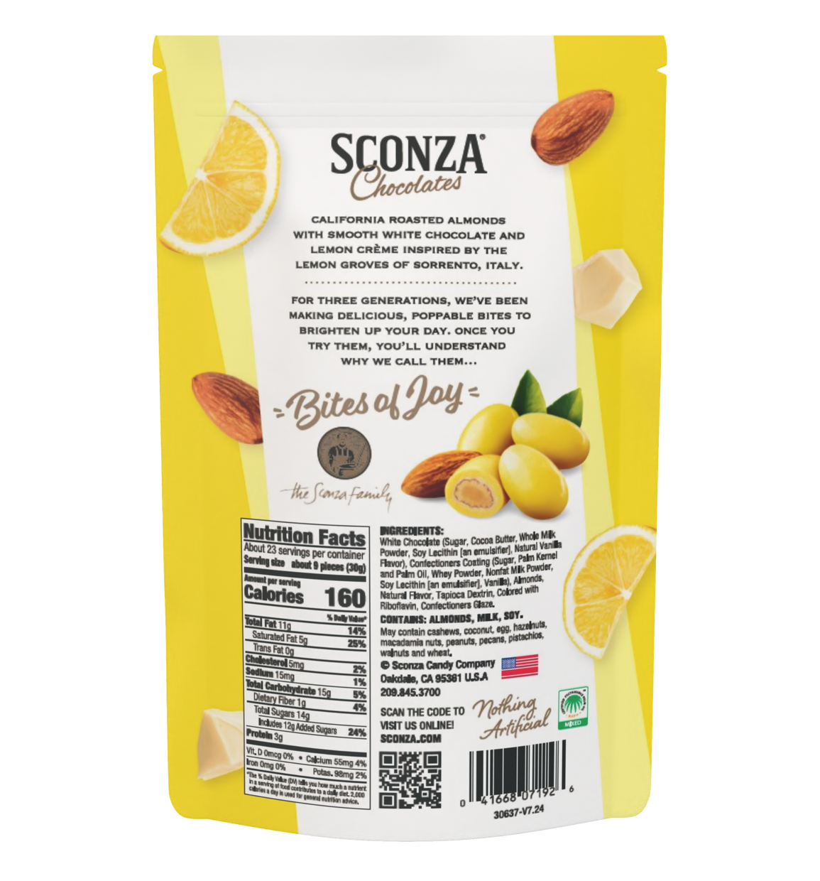 Lemoncello® Almonds, 24 oz | Sconza Chocolates