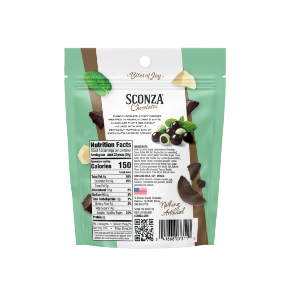 Mint Crisp Cookie Bites, 5oz | Sconza Chocolates