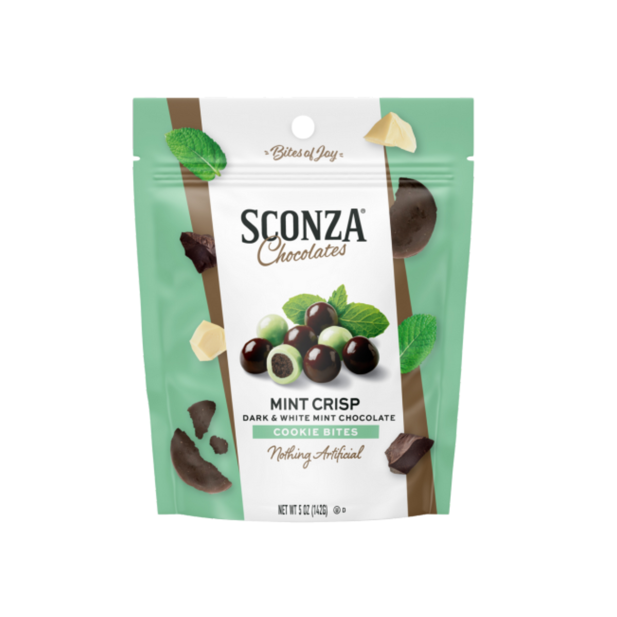 Mint Crisp Cookie Bites, 5oz | Sconza Chocolates