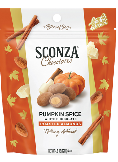 Pumpkin Spice White Chocolate Almonds, 4.5oz