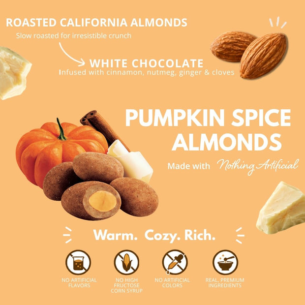 Pumpkin Spice White Chocolate Almonds, 4.5oz