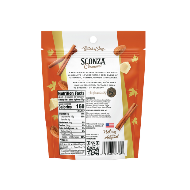Pumpkin Spice White Chocolate Almonds, 4.5oz