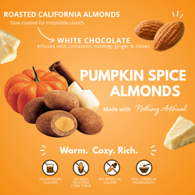 Pumpkin Spice White Chocolate Almonds, 4.5oz