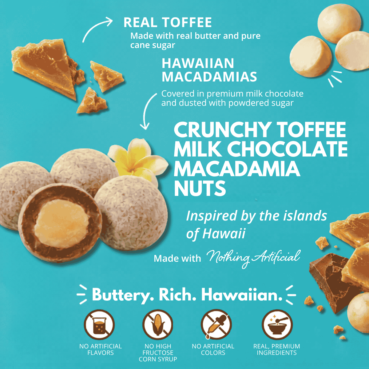Crunchy Toffee Milk Chocolate Macadamias, 4.5oz