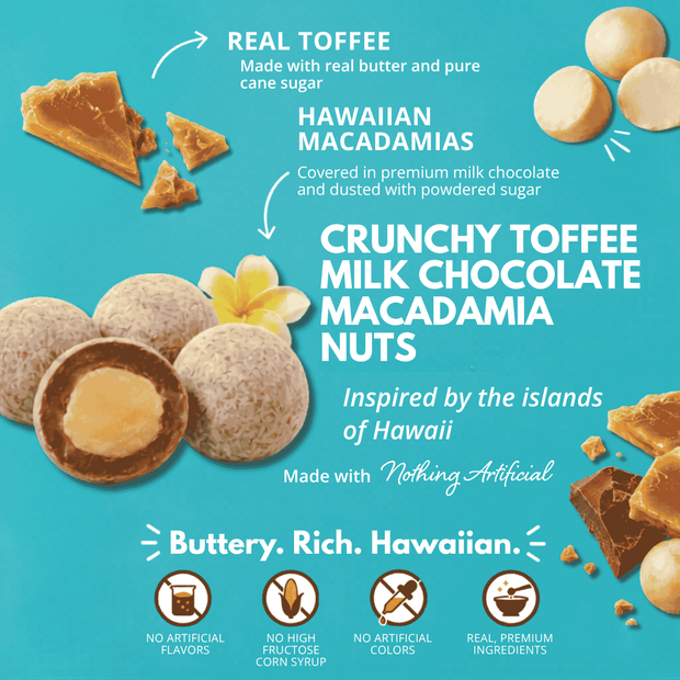 Crunchy Toffee Milk Chocolate Macadamias, 4.5oz