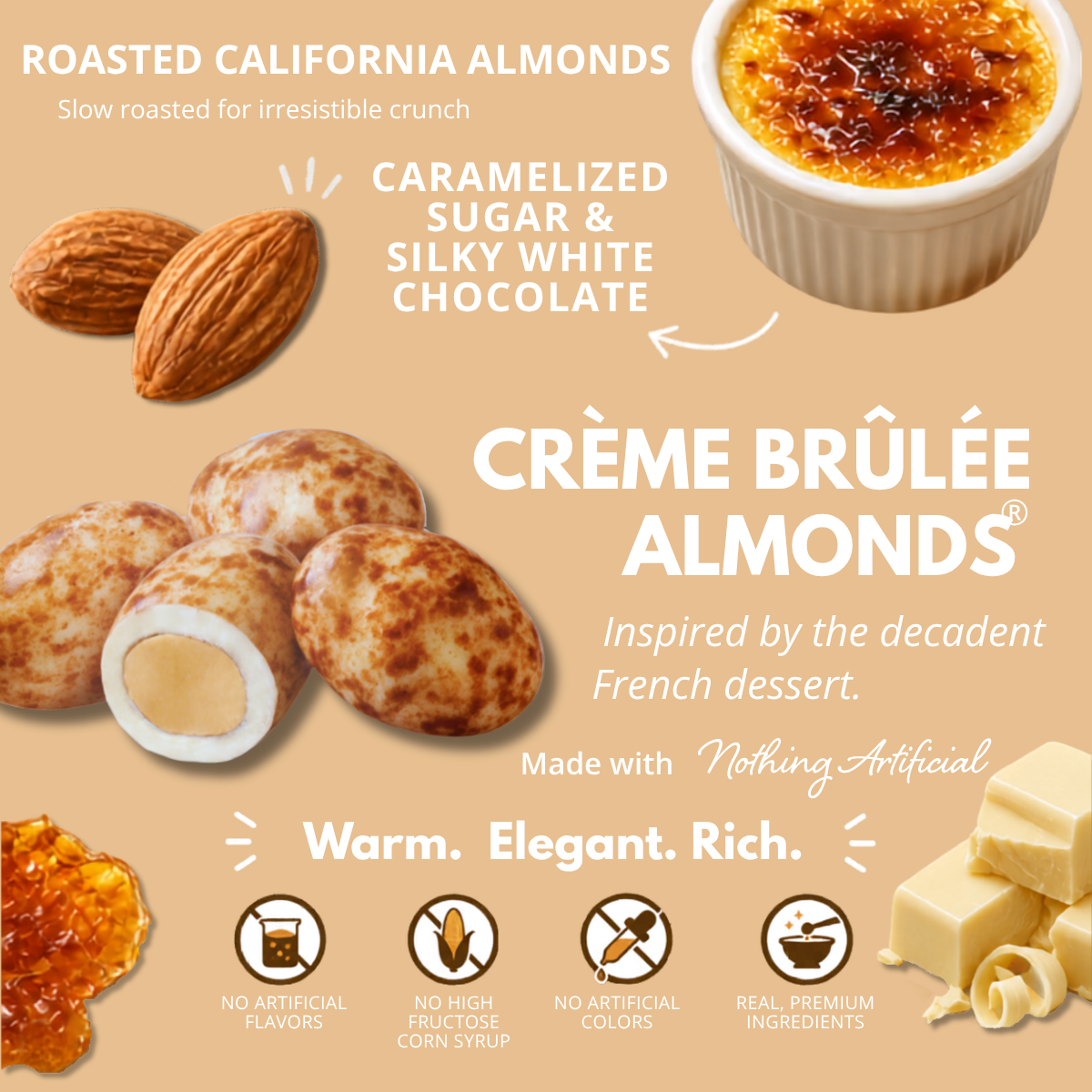 Crème Brûlée Almonds, 5oz