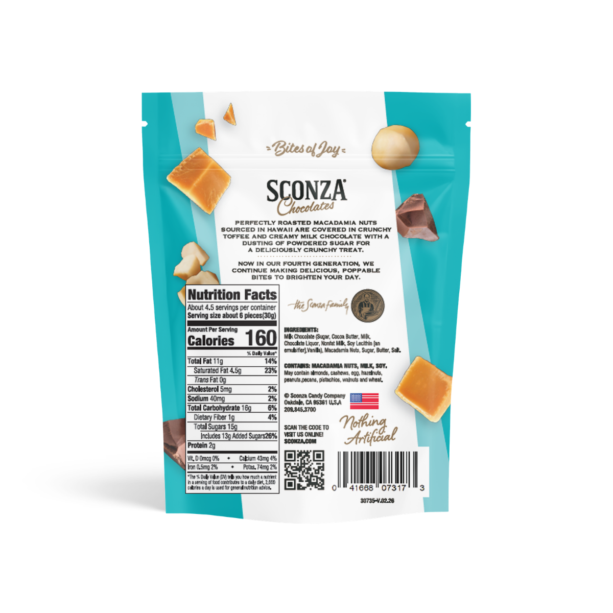 Crunchy Toffee Milk Chocolate Macadamias, 4.5oz