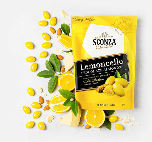 Lemoncello Chocolate Almonds®, 24oz • Sconza Chocolate