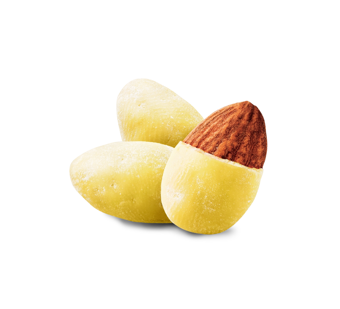 white chocolate covered almonds