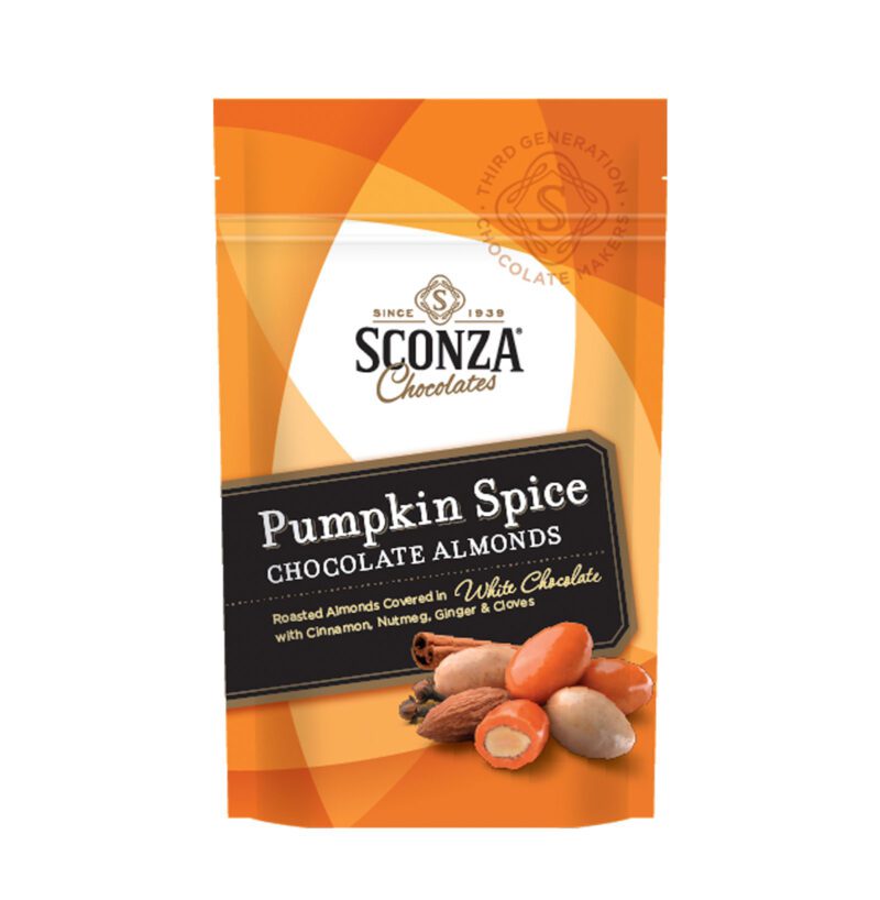 Pumpkin pie almonds with white chocolate