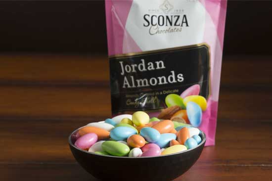 traditional jordan almonds in assorted colors